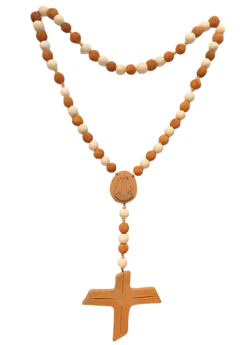 Terço com Nossa Senhora Aparecida de cerâmica