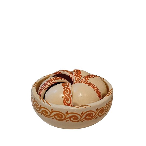 Conjunto Tigela e 6 copinhos de Barra