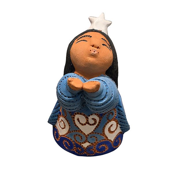 Escultura Iemanjá Rainha do mar de cerâmica