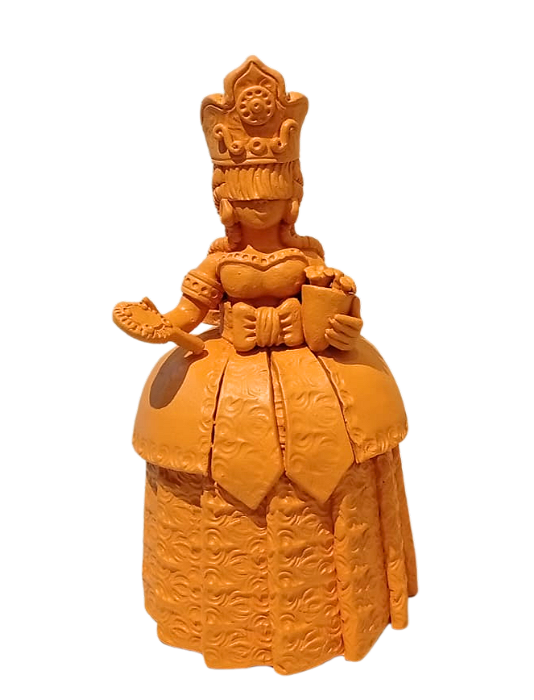 Escultura Orixá Oxum em cerâmica natural