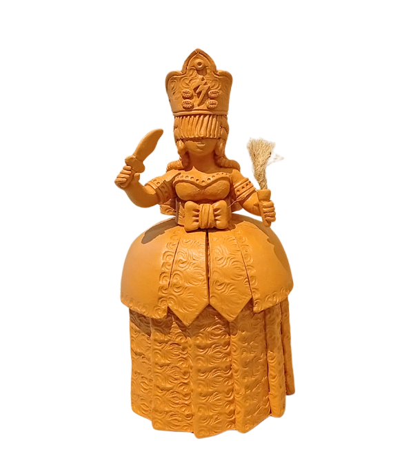 Escultura Orixá Iansã em cerâmica natural