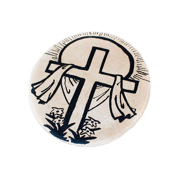 Medalha arte sacra em cerâmica