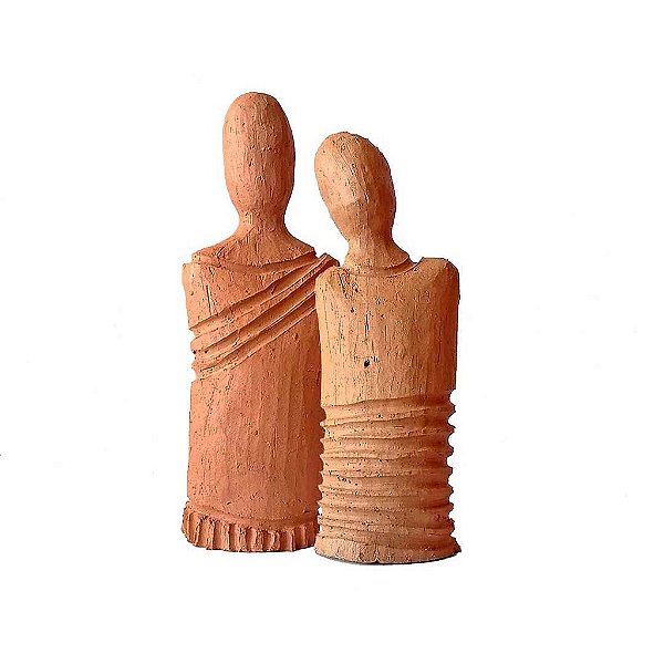 Escultura KFI em cerâmica média listras horizontais