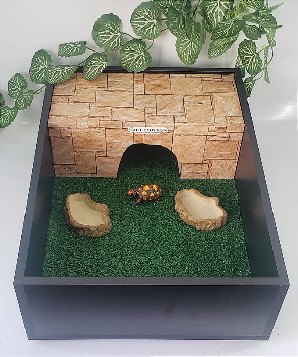 Terrário Preto P/ Jabuti Tartaruga  65x45x17  - Artexotics