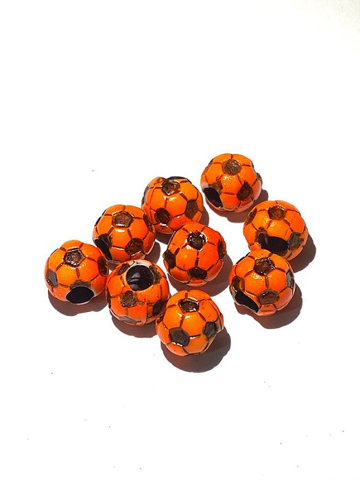 Miçanga Jabulani Fluorescente Laranja - 10 Unidades