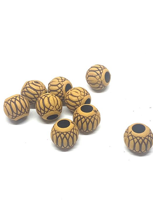 Miçanga Mexerica Bege - 10 unidades