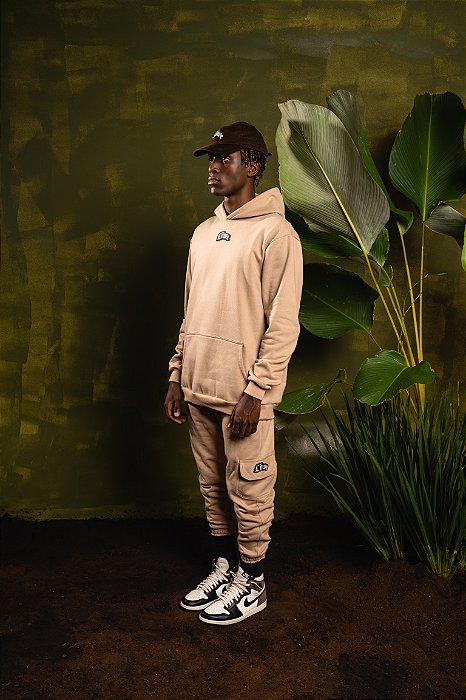 Calça Cargo de Moletom Khaki