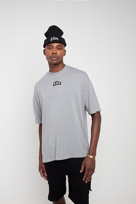 Camiseta Oversized Cinza Mescla