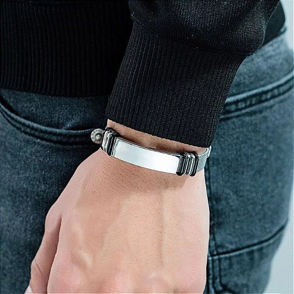 Pulseira Bracelete em Aço Inox Stilo