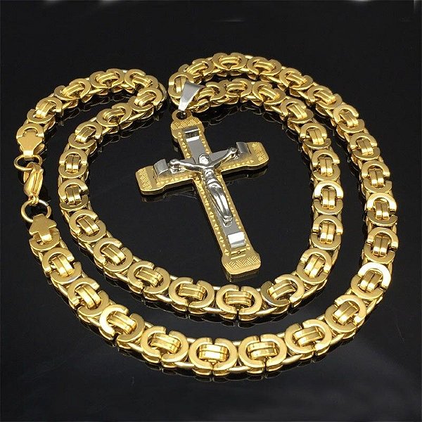 Corrente Masculina Banhada a Ouro 18K - 8.5MM x 60CM