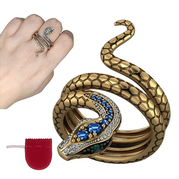 Anel Ouro Velho  Ajustável Cobra Serpente Snake