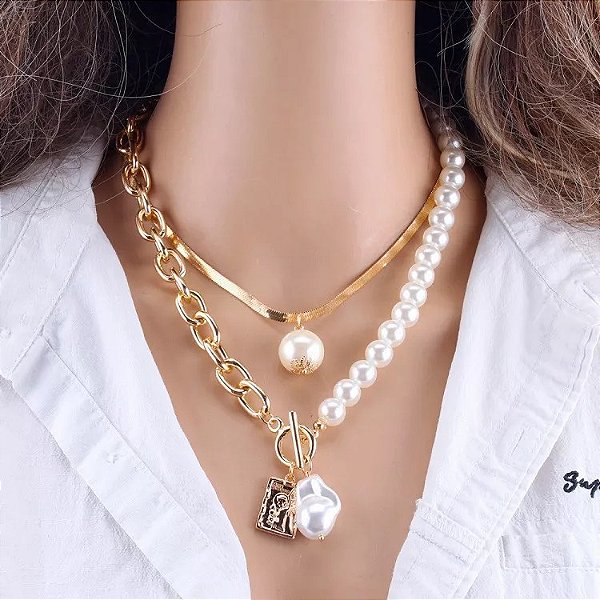 Colar Feminino Pingente - Conjunto