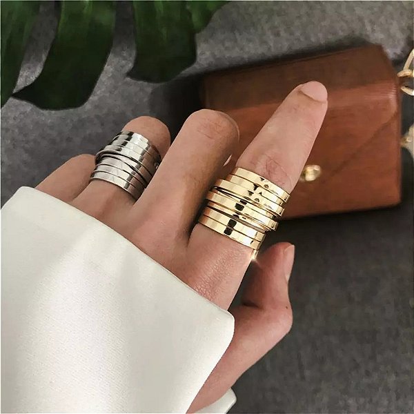 Anel Feminino Conjunto Ajustável
