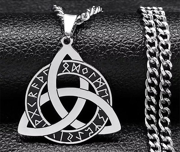 Corrente Aço Inox Pingente Triquetra