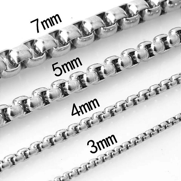 Corrente Masculina Elos Aço Inox Resistente