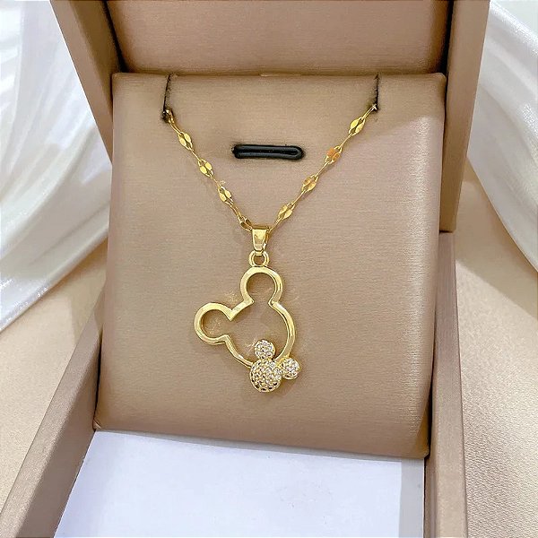 Colar Feminino Dourado Alma Viajante Personagem Terra da Magia