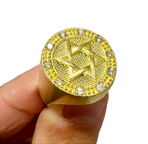 Anel Estrela de Davi Masculino Ajustável – Proteção, Fé e Devoção