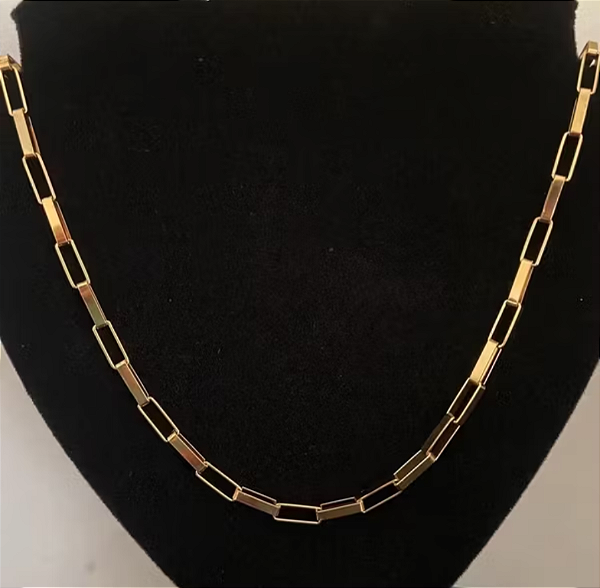 Corrente Masculina Cartier 3 MM Banhada a Ouro + Pingente Cruz