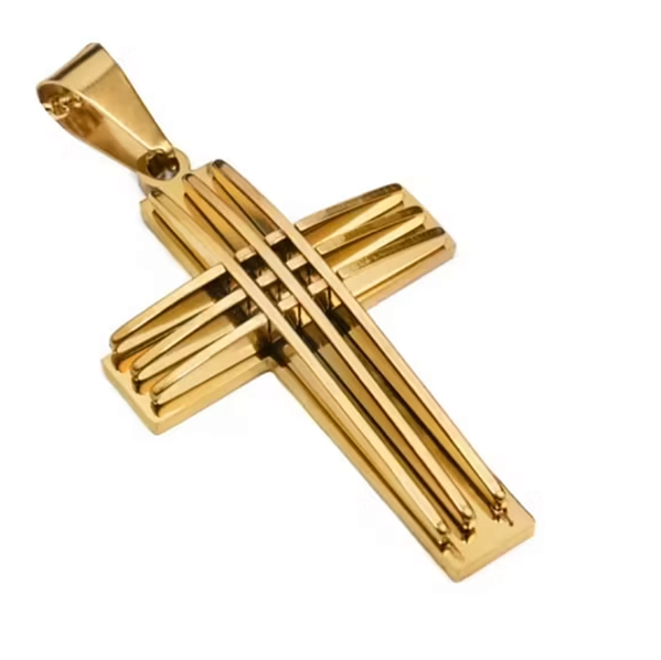 Pingente Cruz Banhado a Ouro 18K