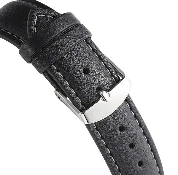 Pulseira de Relógio Yazole Couro Ecológico 22 mm Preto