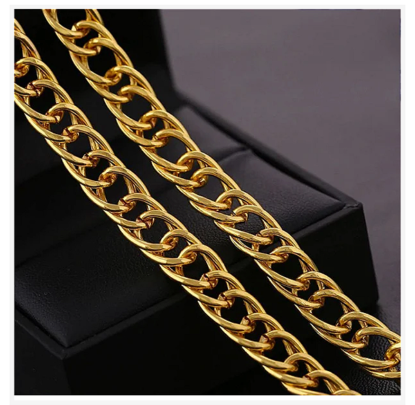Corrente Masculina Dourada Elos