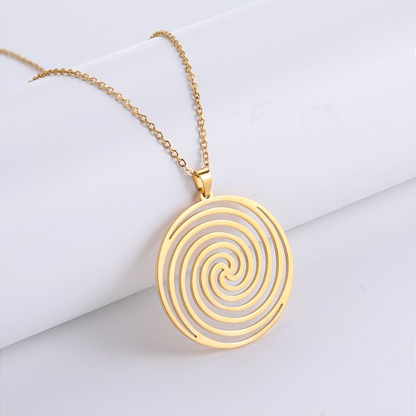 Colar + Pingente Espiral Aço Hipolergênico
