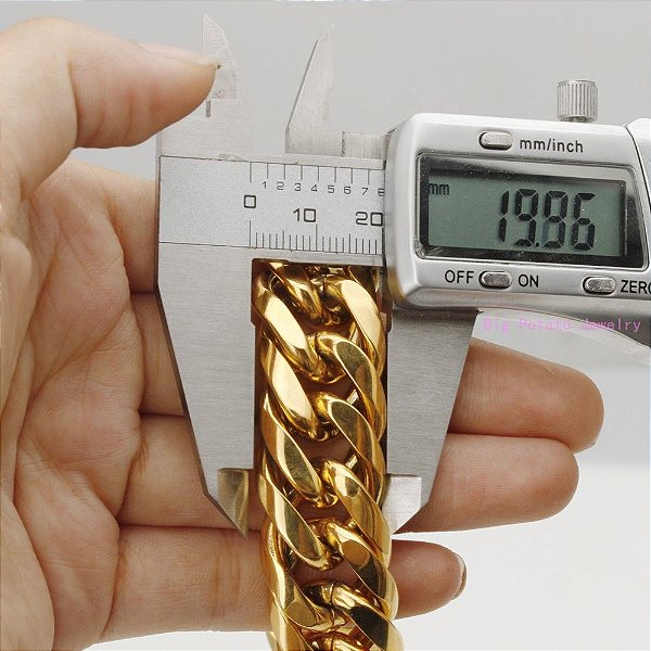 Corrente Masculina Grumet Grossa Banhada a Ouro 18k - 16MM x 70CM Frete Grátis