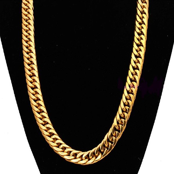 Corrente Masculina Grumet Grossa Banhada a Ouro 18k - 13MM x 70CM Frete Grátis