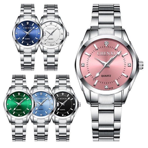 Relógio Feminino Pulseira em Aço Inox Chenxi Quartzo