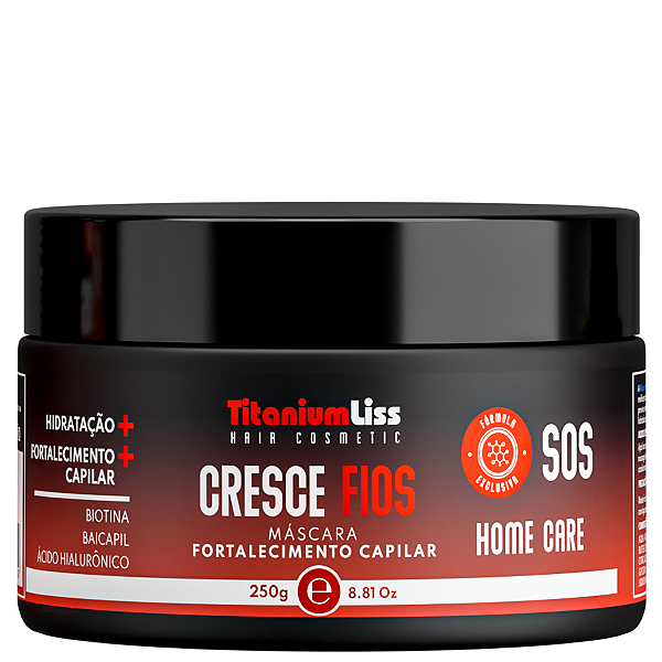 Máscara Sos Cresce Fios Titanium Liss 250g Acelera Crescimento Combate Queda