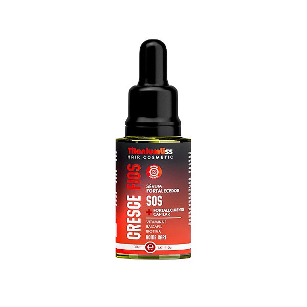 Tônico Sérum Fortalecedor Concentrado Sos Cresce Fios Titanium Liss 30Ml Cresce Rápido Combate Queda
