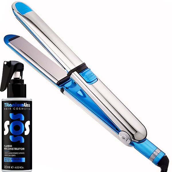 Chapinha Prancha Super Nano Titanium Optima 3000 Pro 465F + Protetor Térmico SOS Titanium Liss