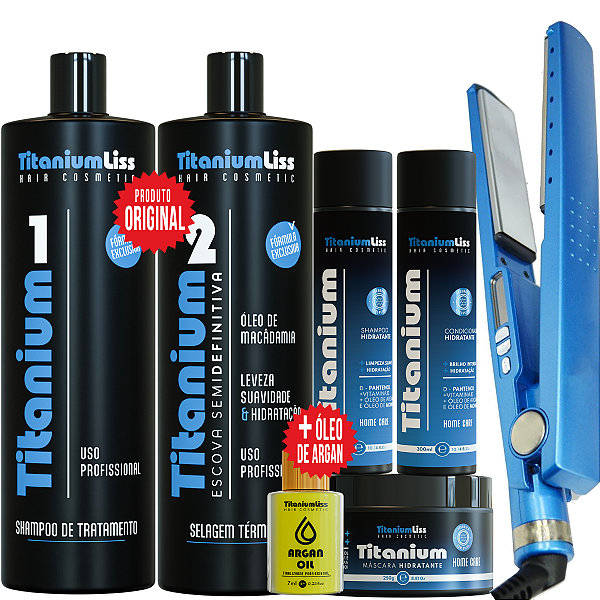 Kit Semi Definitiva Titanium Liss + Chapinha + Kit Home Care + Brinde