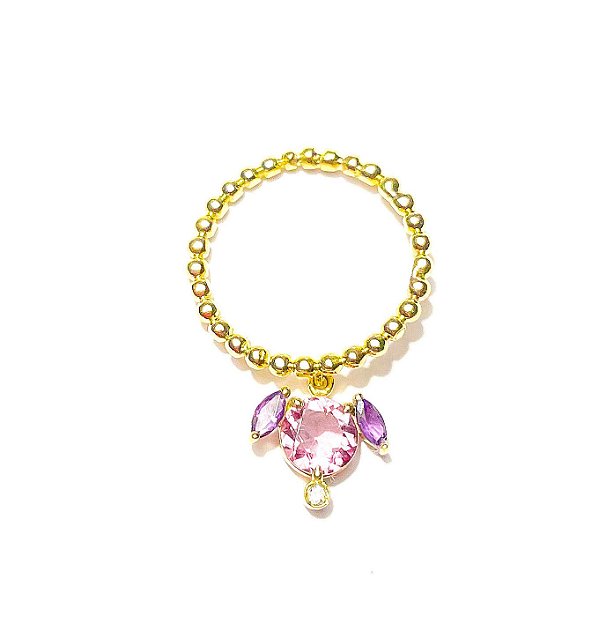 Anel Mindinho Dots Pingente Pet
