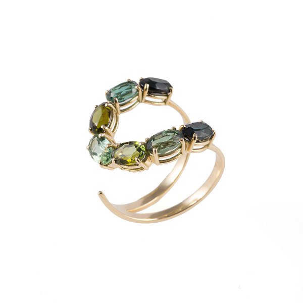 Anel Carol Turmalinas Verde