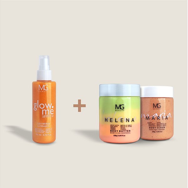 Combo Body Care | Óleo Bronze Iluminador 150ml + Esfoliante Corporal Maria 280g + Manteiga Corporal Helena 250g