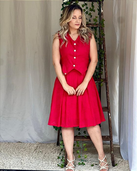 Saia Edna vermelho
