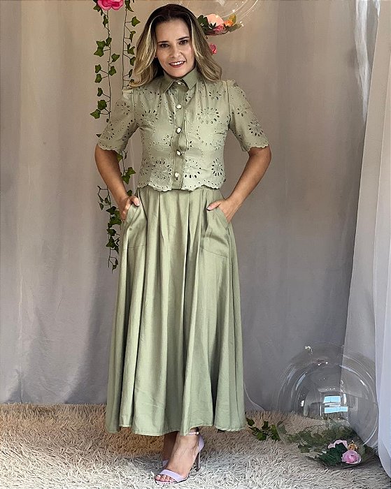 Combo Vestido e camisa Izabella verde