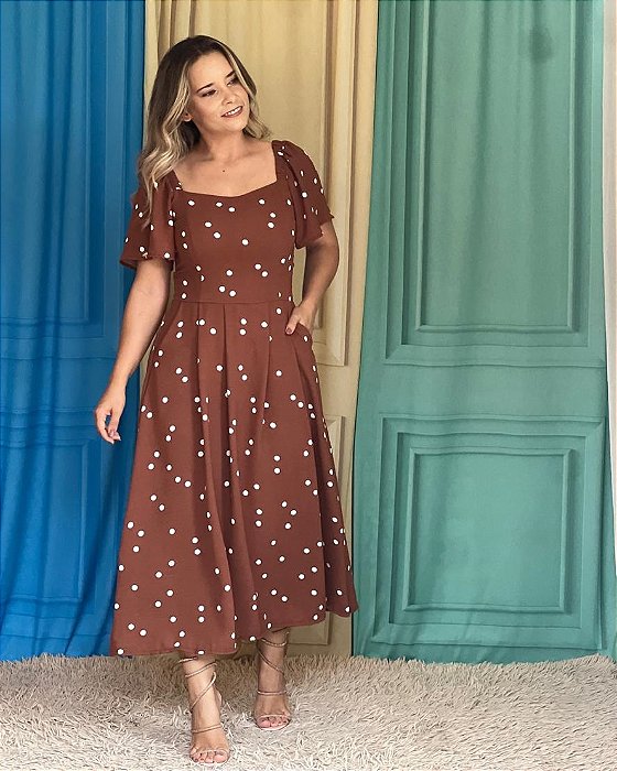 Vestido Susana marrom