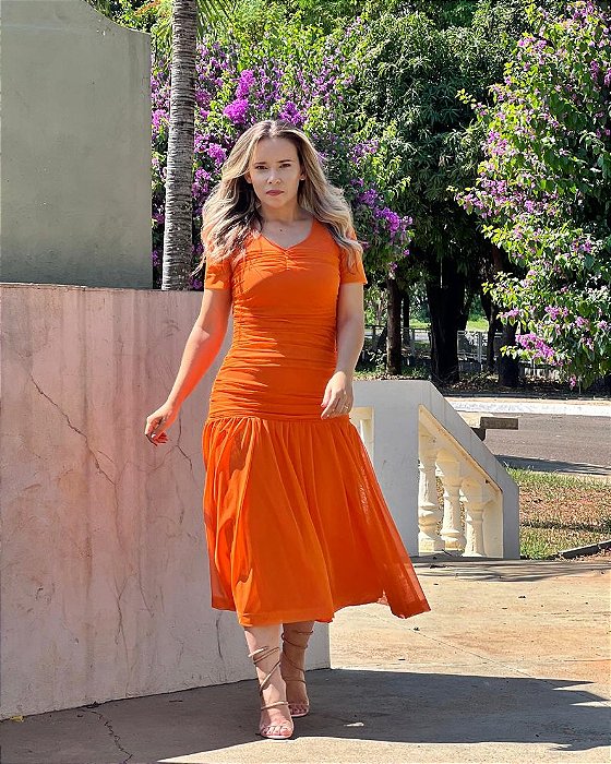 Vestido Lolla aperol