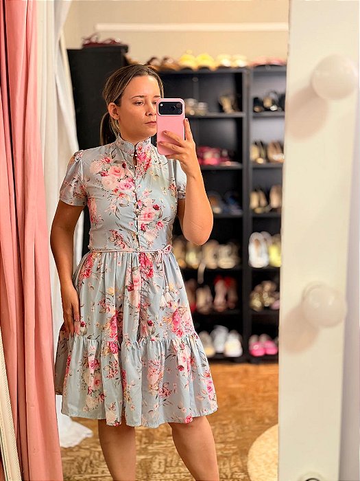 vestido de botao na frente veste P