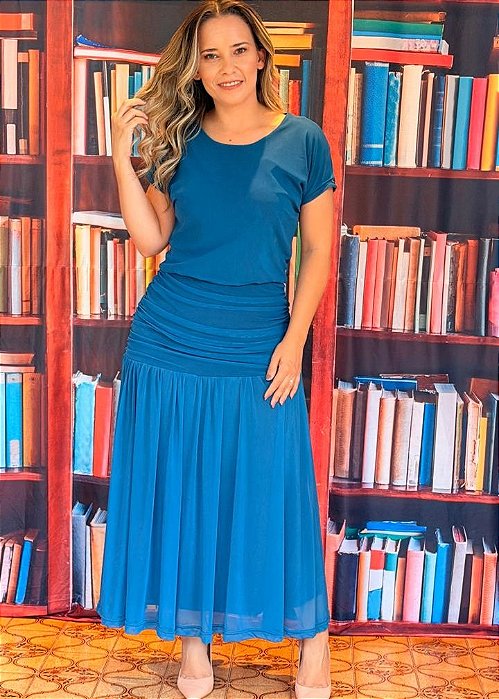 Vestido Chloe petroleo