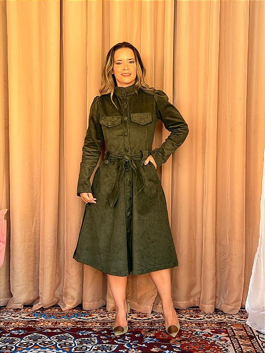 Vestido sobretudo Valquiria verde