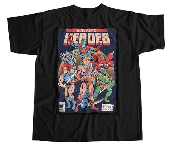 Camiseta Heróis anos 80e 90
