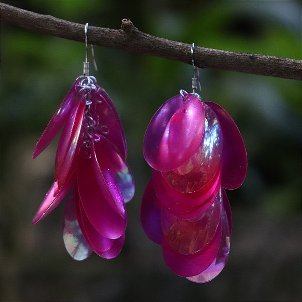 Brinco lantejoulas rosa