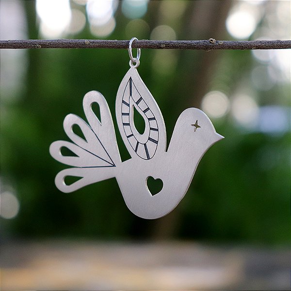 Pingente Pombinha em prata G