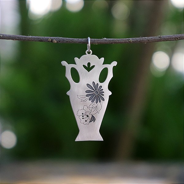 Pingente vaso floral
