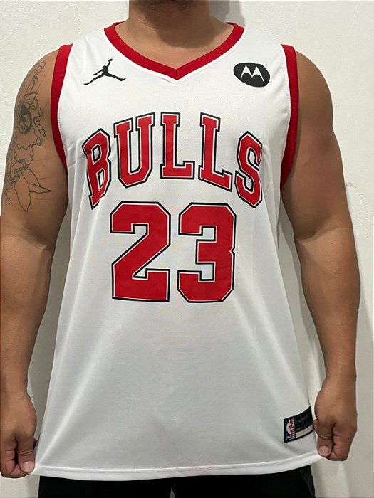CAMISAS REGATAS NBA  CHICAGO BULLS BRANCA BASQUETE BALL TECIDO DRIFIT