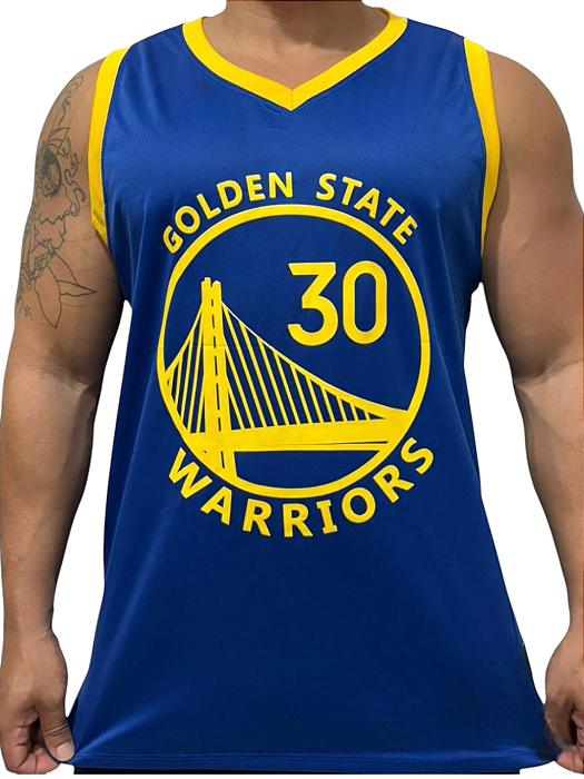 Camisetas Regatas Plus Size Golden state Warriors azul