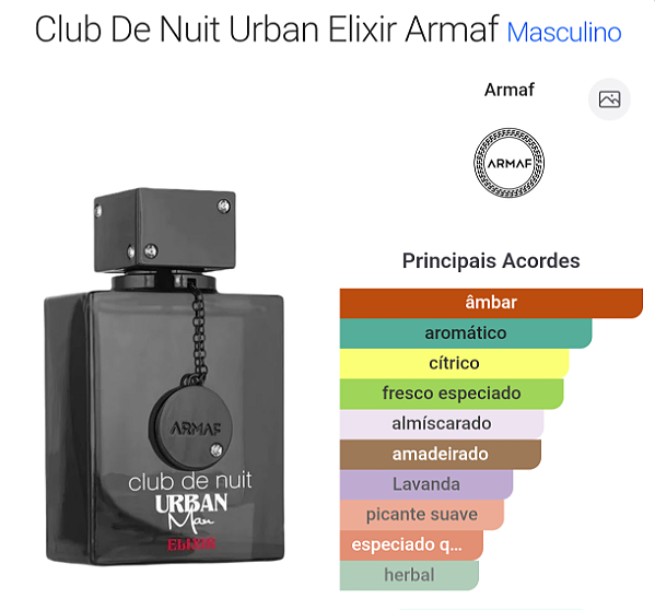 PERFUME MASCULINO CLUB DE NUIT URBAN ELIXIR 100 ML